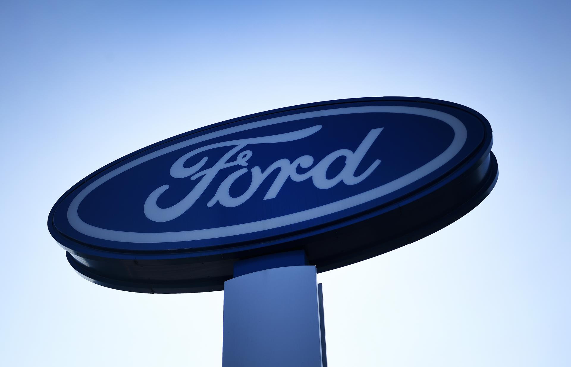 A Ford sign at a Ford Transit center in London, Britain, 14 February 2023. EFE-EPA FILE/ANDY RAIN