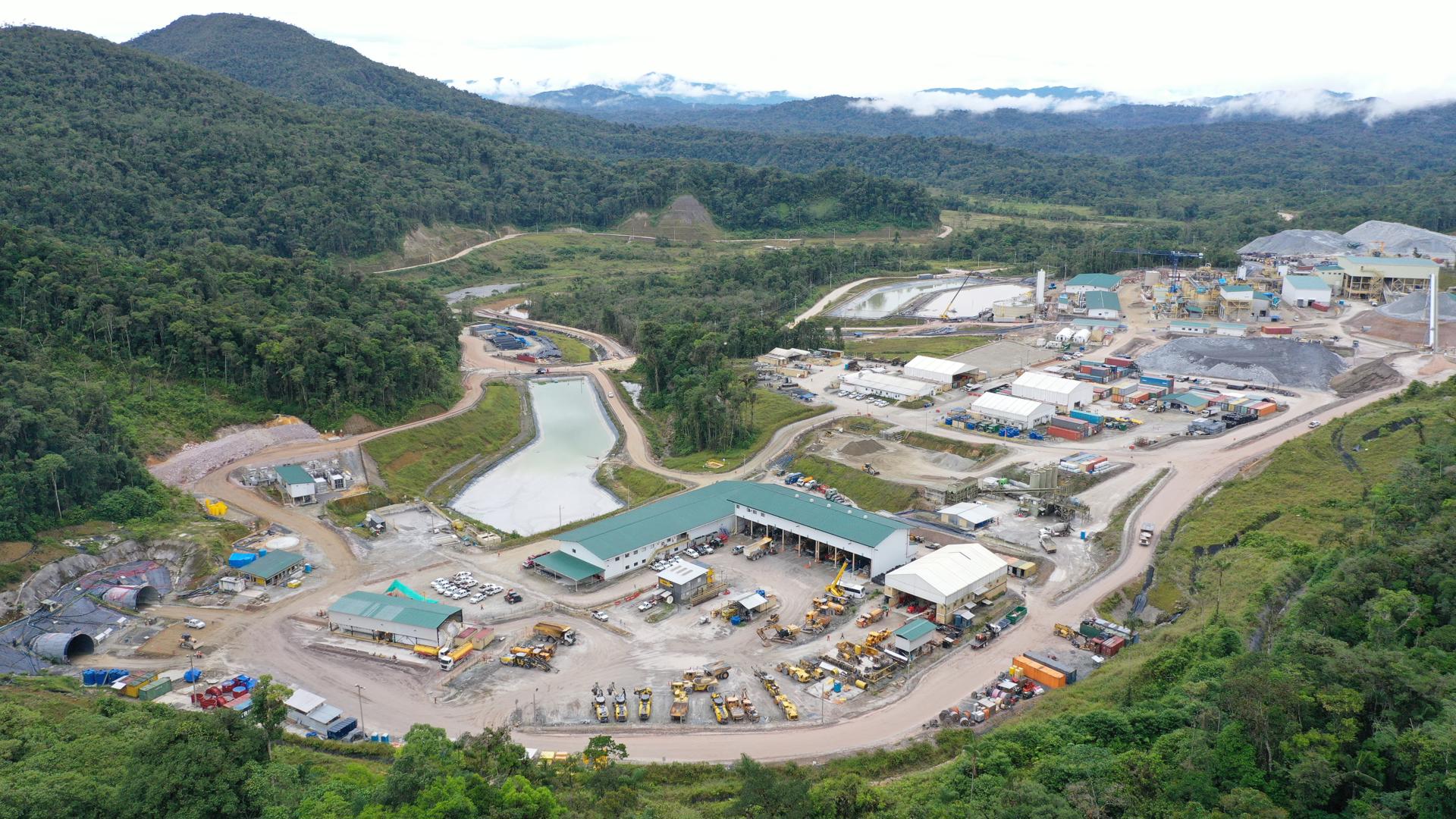 Aerial photograph provided by the mining company Lundin Gold that shows an aerial view of the Frutos del Norte mine, on November 9, 2019 in the province of Zamora Chinchipe (Ecuador). EFE/ Lundin Gold /EDITORIAL USE ONLY /ONLY AVAILABLE TO ILLUSTRATE THE ACCOMPANYING NEWS (MANDATORY CREDIT)