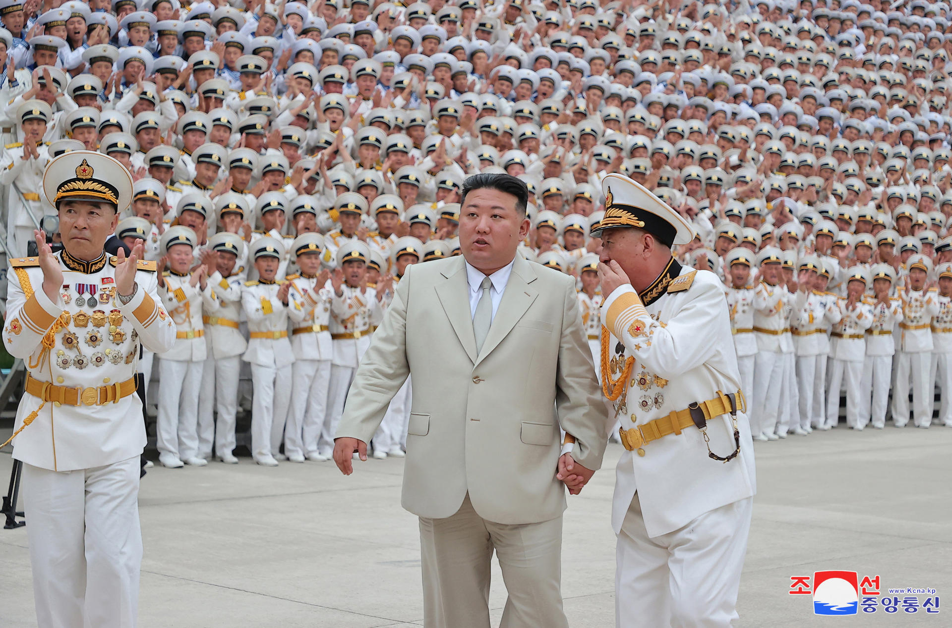 A file photo released by Korean Central News Agency (KCNA) shows North Korean leader Kim Jong-un visiting the naval command of the Korean People's Army on Navy day in Pyongyang, North Korea. 27 August 2023..EFE-EPA FILE/KCNA HANDOUT/HANDOUT/EDITORIAL USE ONLY/NO SALES