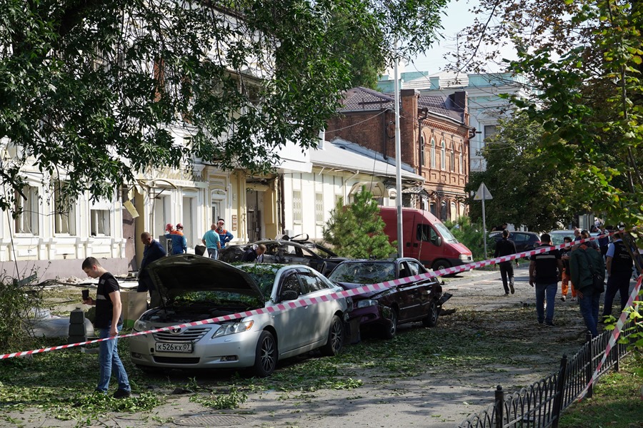 daños tras un ataque con drones en el centro de Rostov-on-Don, Rusia