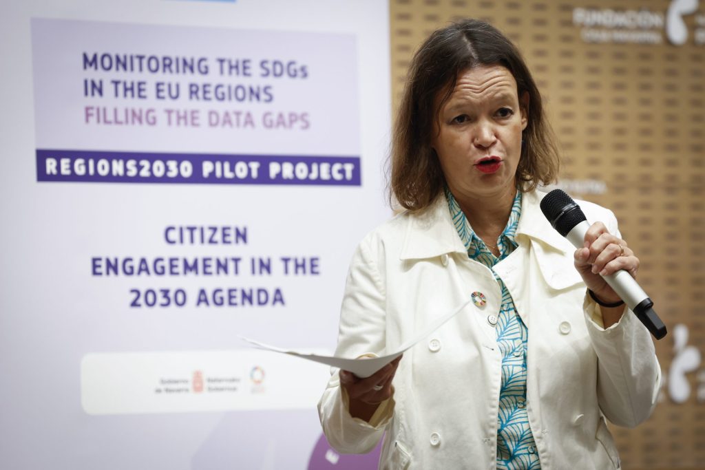 Imagen de la exministra y presidenta de la Red Española para el Desarrollo Sostenible (REDS) Leire Pajín en una Jornada sobre la Agenda 2030
