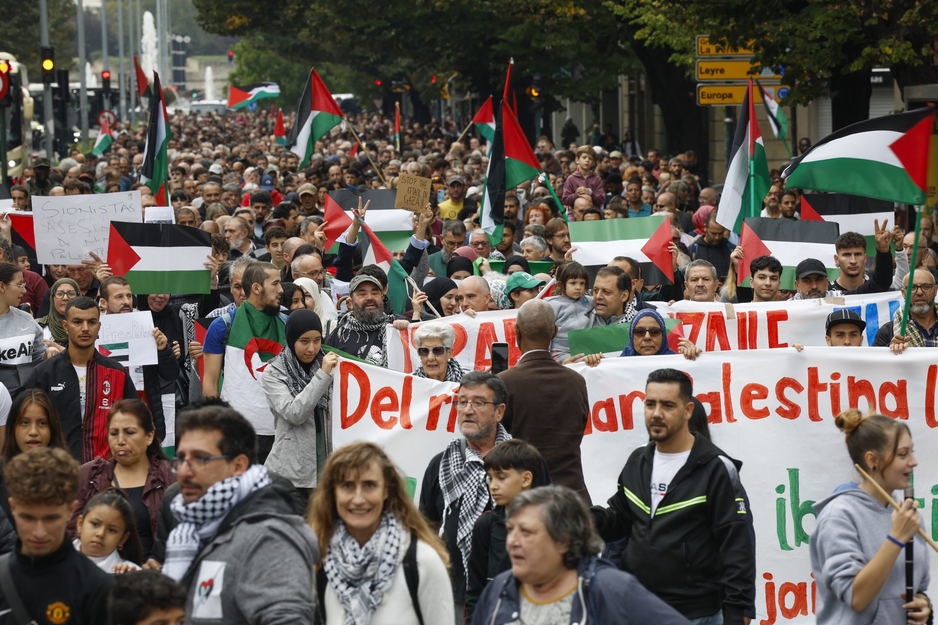 Imagen de la manifestación pro-Palestina en Pamplona contra Israel