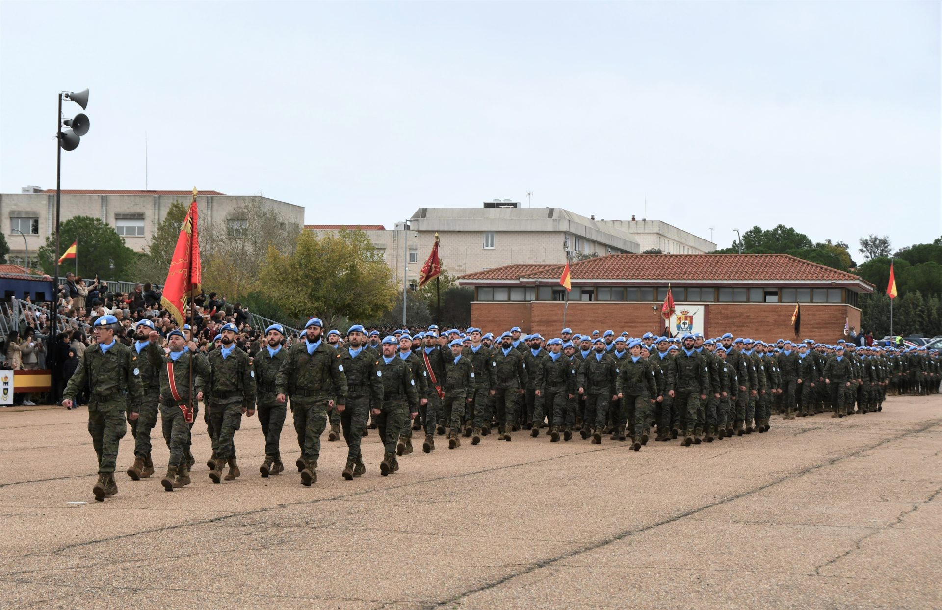 Acto de despedida del nuevo contingente militar español con misión de paz en el Líbano, celebrado en Bótoa (Badajoz)