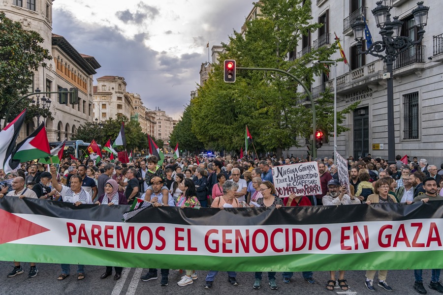 Concentración ante la Delegación del Gobierno en Cantabria a favor del pueblo palestino