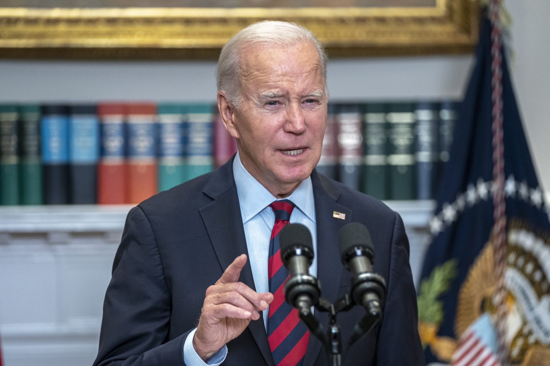 El presidente de EE.UU., Joe Biden, habla en una rueda de prensa, este 4 de octubre de 2023, en la Casa Blanca, en Washington. EFE/ Shawn Thew