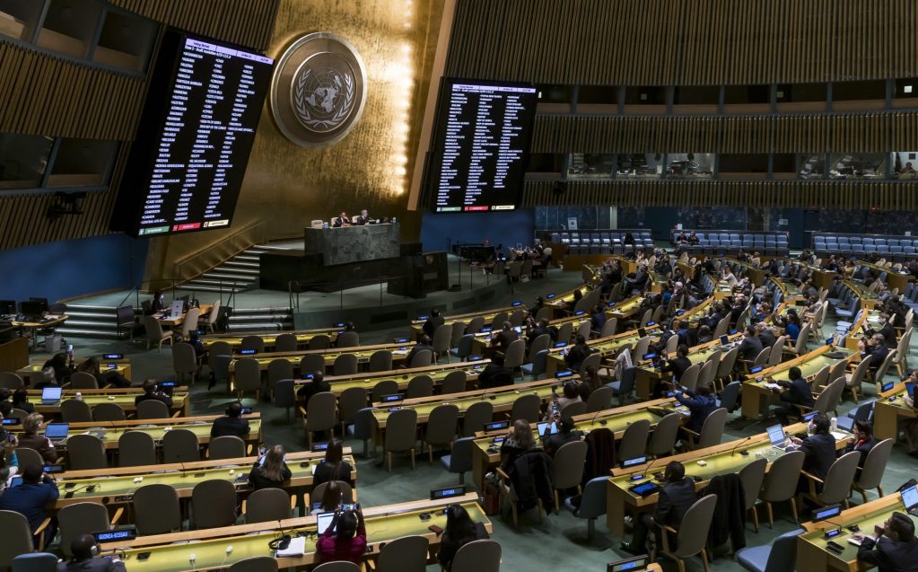 Vista de una votación en la Asamblea General de la ONU, en una fotografía de archivo. EFE/ Justin Lane