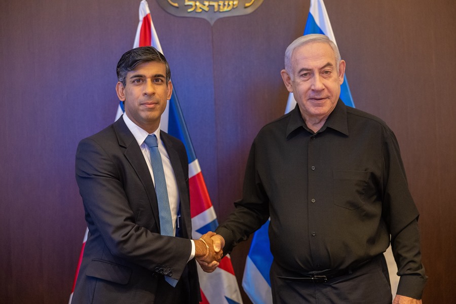 El primer ministro británico Rishi Sunak, visita Israel