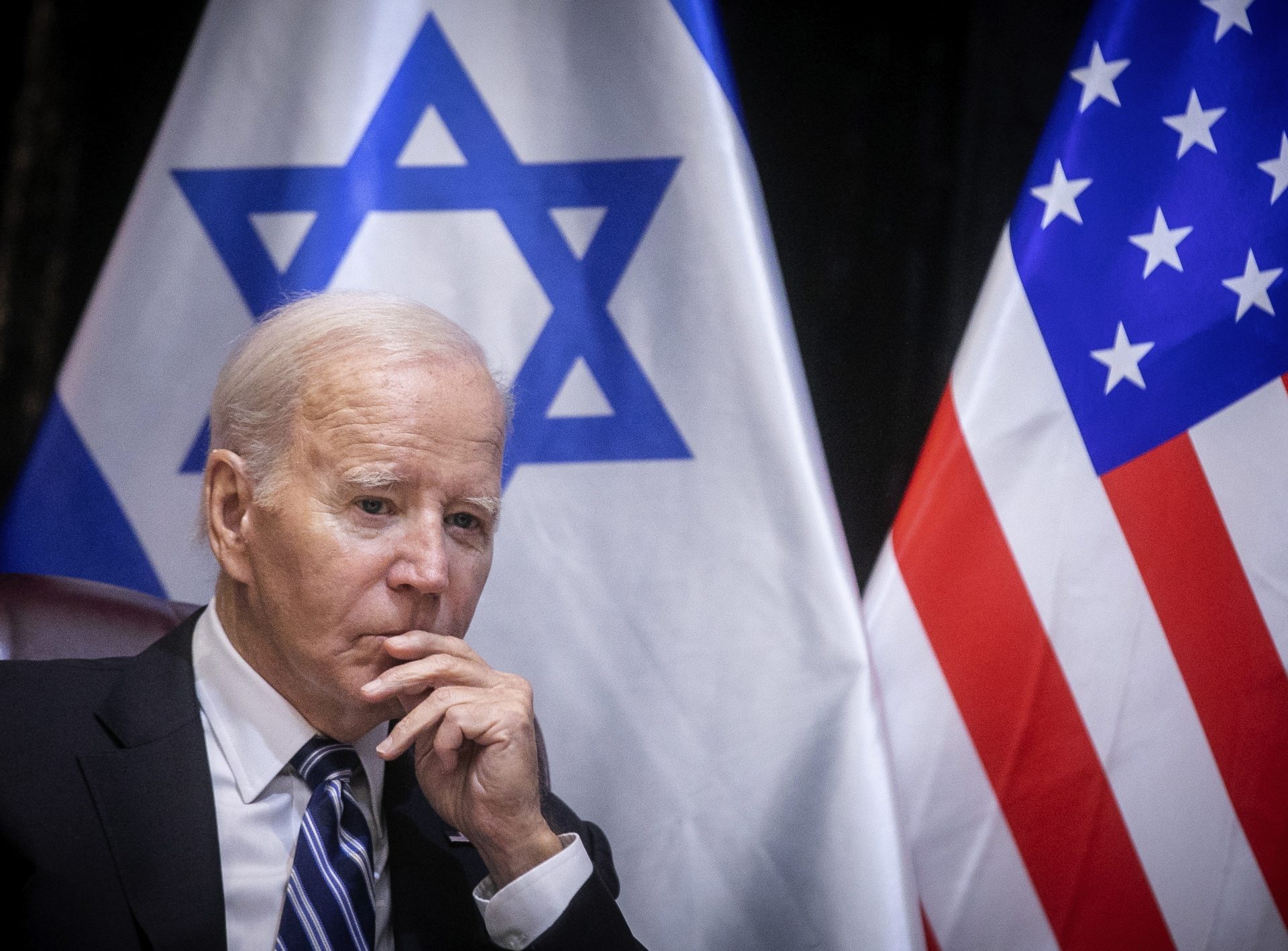 El presidente estadounidense Joe Biden durante una conferencia de prensa en Tel Aviv, Israel.