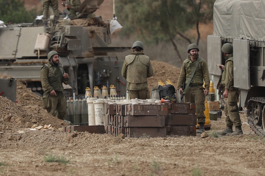 Soldados de Israel en la frontera con Gaza.