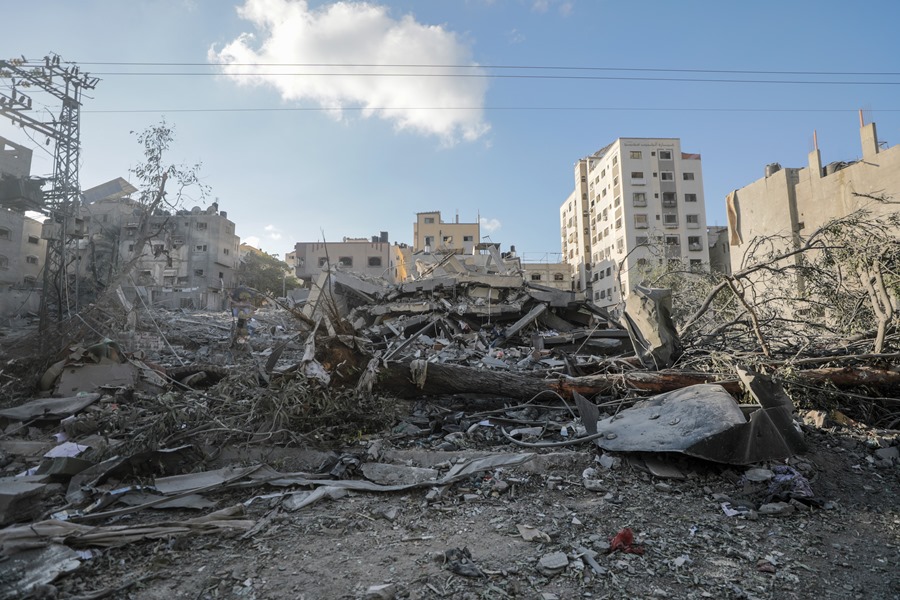Casas destruidas tras los ataques israelíes en la franja de Gaza