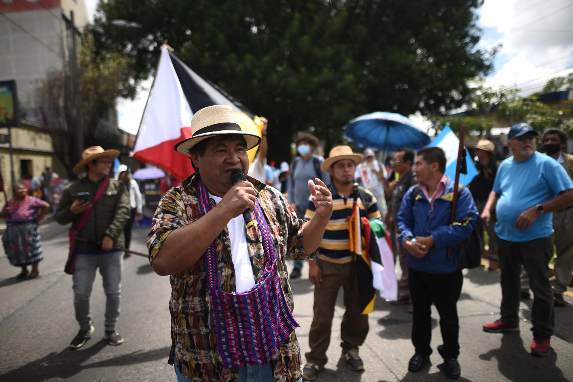 Protesters demand the resignation of Guatemala's attorney general, Consuelo Porras, in Guatemala City, Guatemala, 02 October 2023. EFE/ Edwin Bercian
