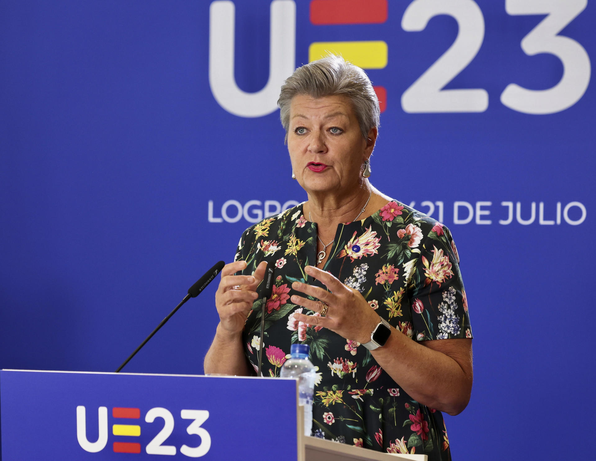 La comisaria de Interior de la Unión Europea, Ylva Johansson. EFE/ Raquel Manzanares