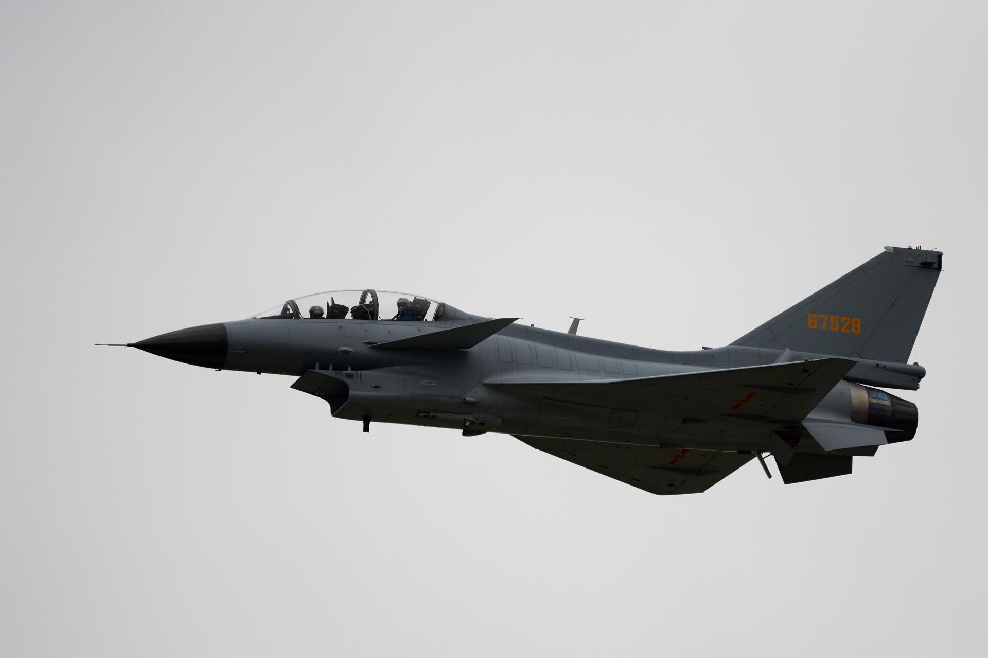 (FILE) A J-10BS fighter jet during a display flight as part of the aviation open day of the Air Force at Aviation University of Air Force in Changchun, China's Jilin province, 02 September 2018 (issued 05 September 2018). EPA/STRINGER CHINA OUT[CHINA OUT]