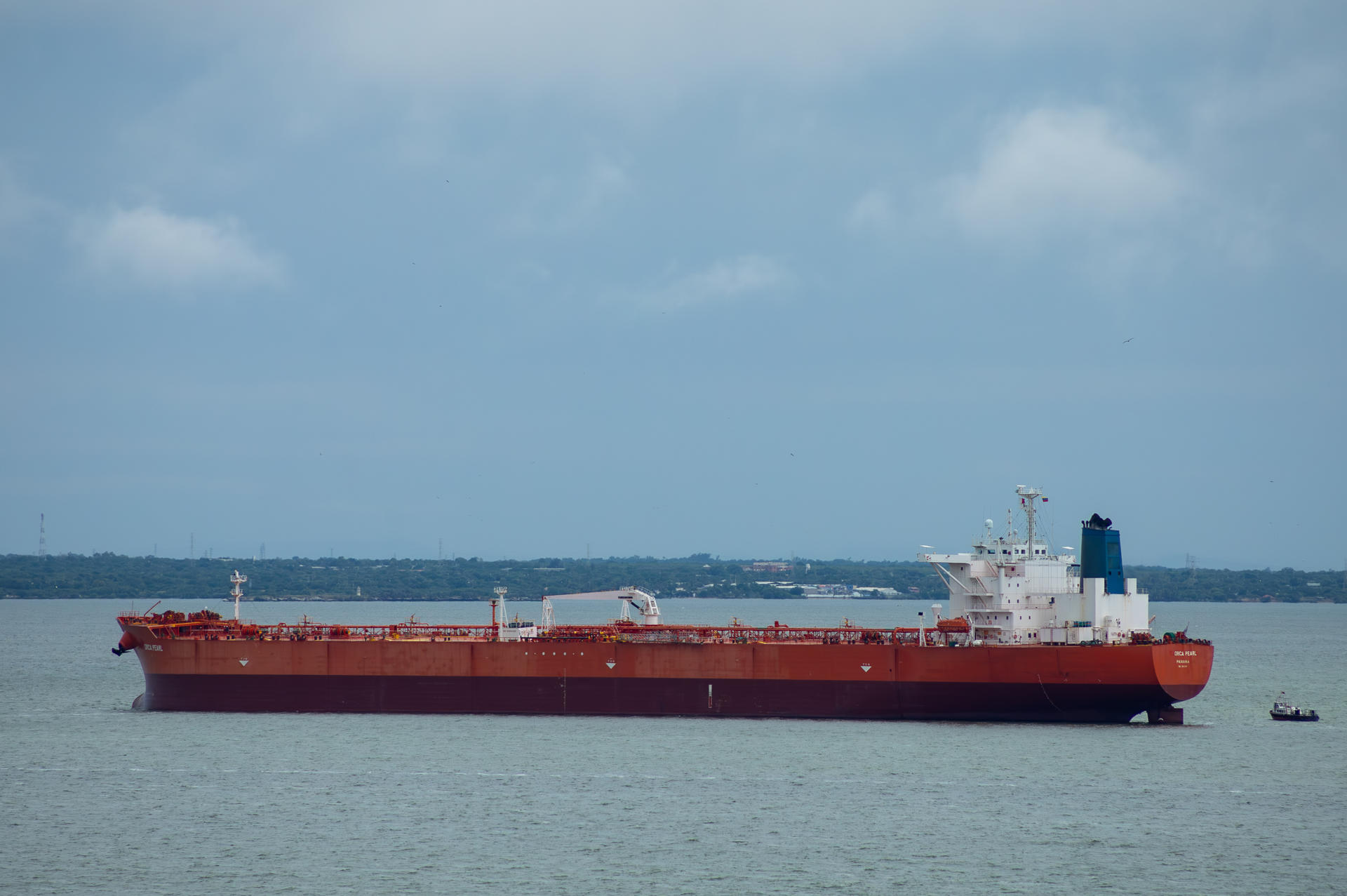 Photograph of an oil freighter in Lake Maracaibo, Zulia, Venezuela, 26 October 2023. EFE/ Henry Chirinos