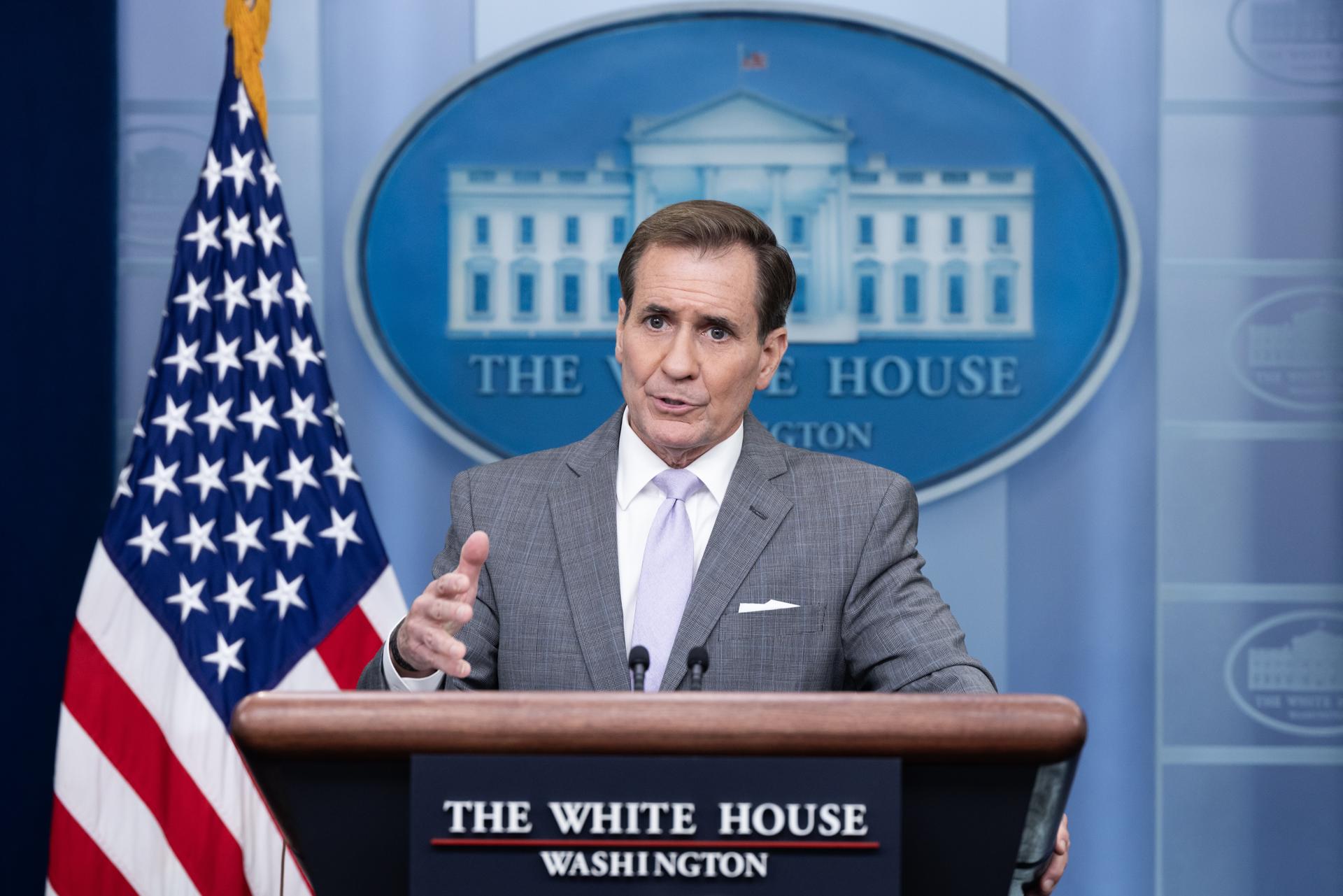 US National Security Council Coordinator for Strategic Communications John Kirby participates in a news conference during which they faced questions on the situation in Israel and Gaza, in Washington, DC, USA, 23 October 2023. EFE/EPA/MICHAEL REYNOLDS