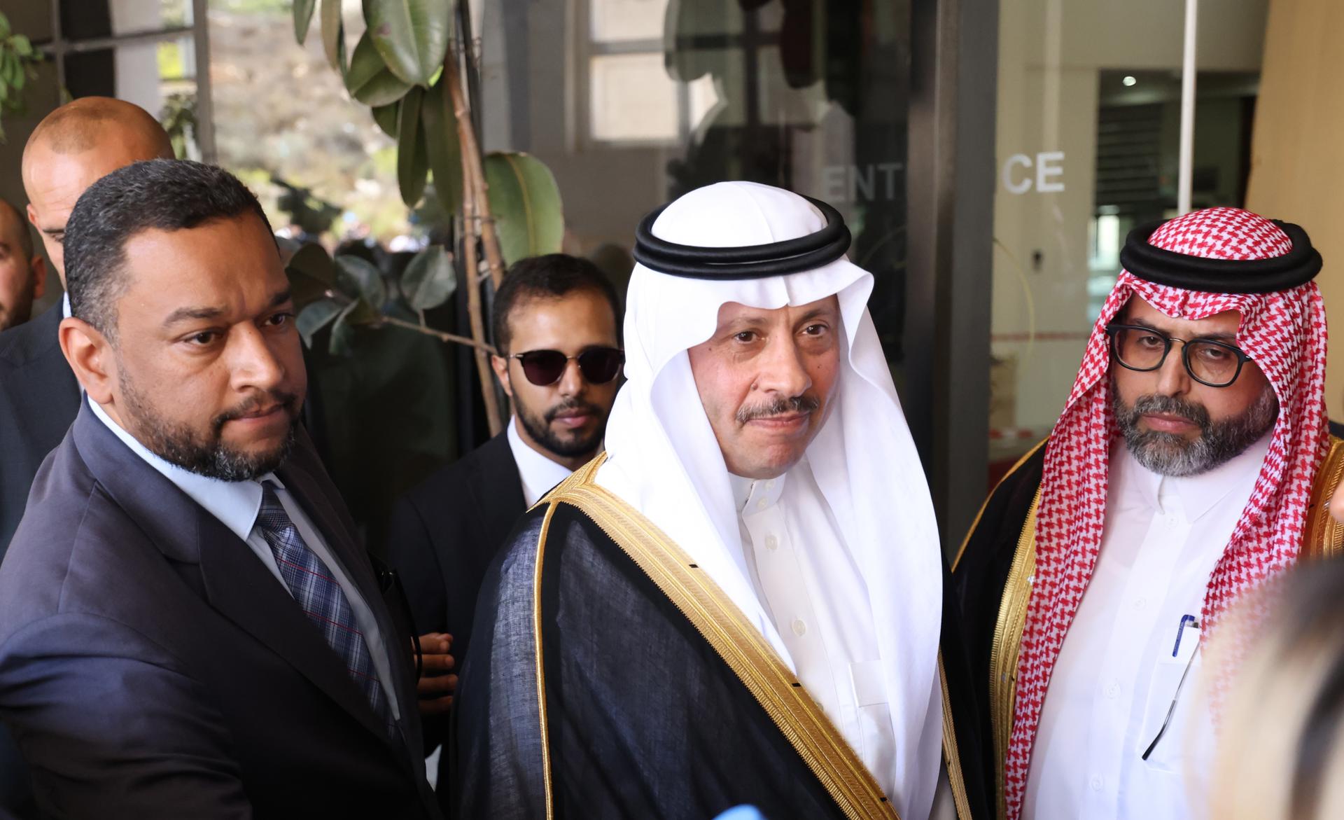 Saudi Ambassador Naif Al-Sudairi leaves after his meeting with Palestinian Foreign Minister Riyad Al-Malki in the West Bank City of Ramallah, 26 September 2023. EFE-EPA/ALAA BADARNEH