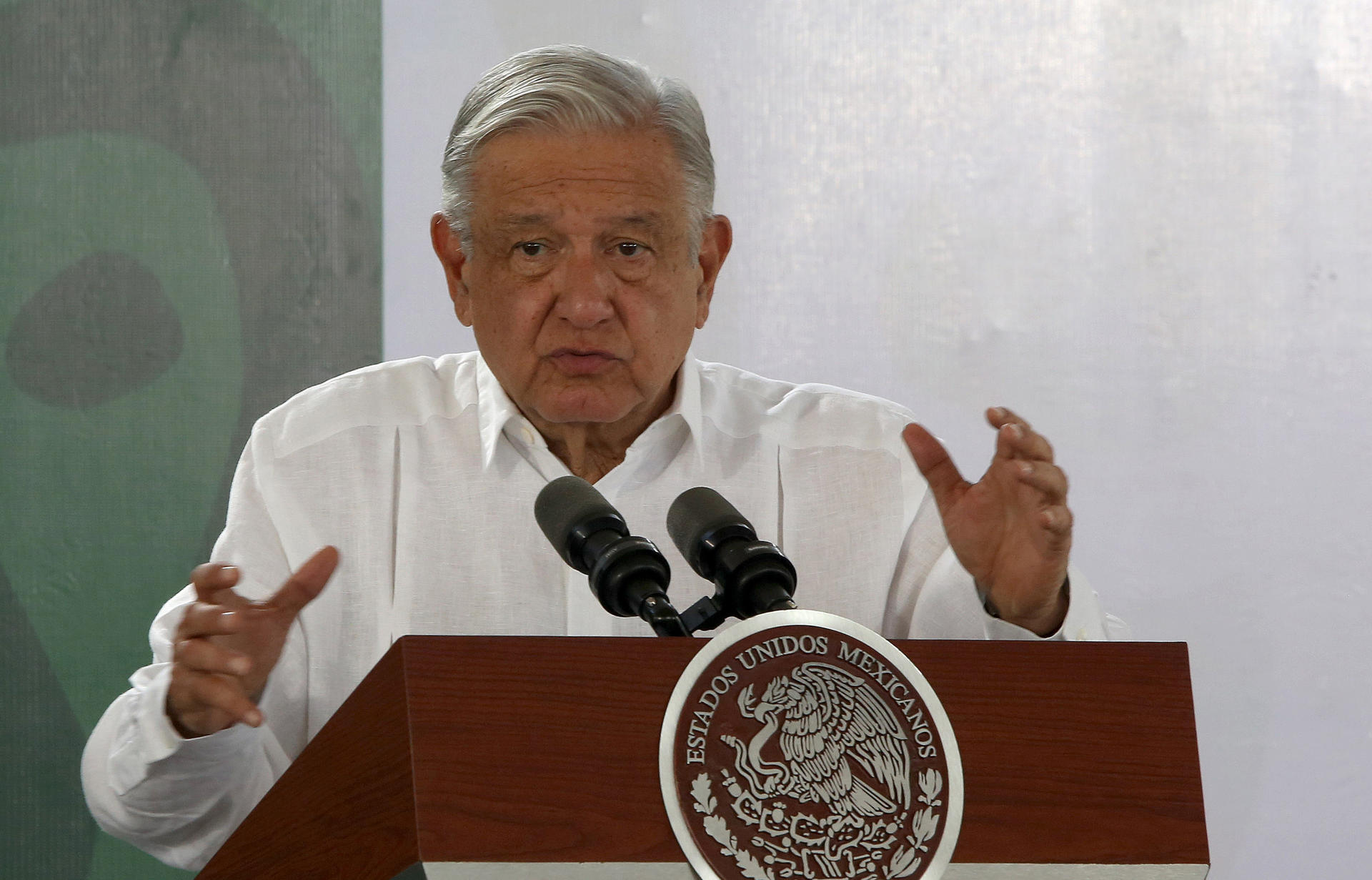 Mexican President Andres Manuel Lopez Obrador speaks during a morning press conference in the resort of Cancun, Quintana Roo, Mexico. Mexican President Andrés Manuel López Obrador said Friday that U.S. officials were "satisfied and surprised" with Mexico's fight against fentanyl during the High-Level Security Dialogue between the two countries. EFE/Alonso Cupul