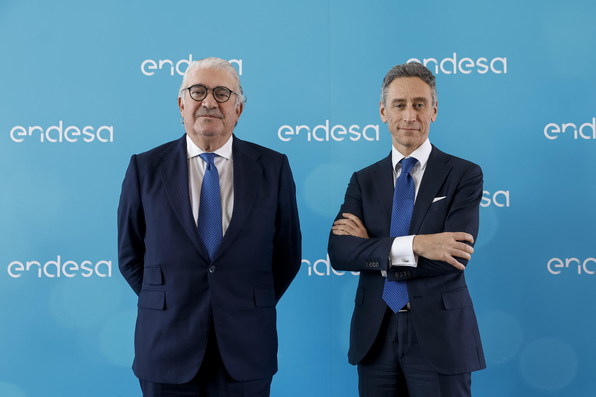 Foto de archivo del consejero delegado de Endesa, José Bogas (i), y el director general Económico-Financiero, Marco Palermo (i). EFE/ Daniel González