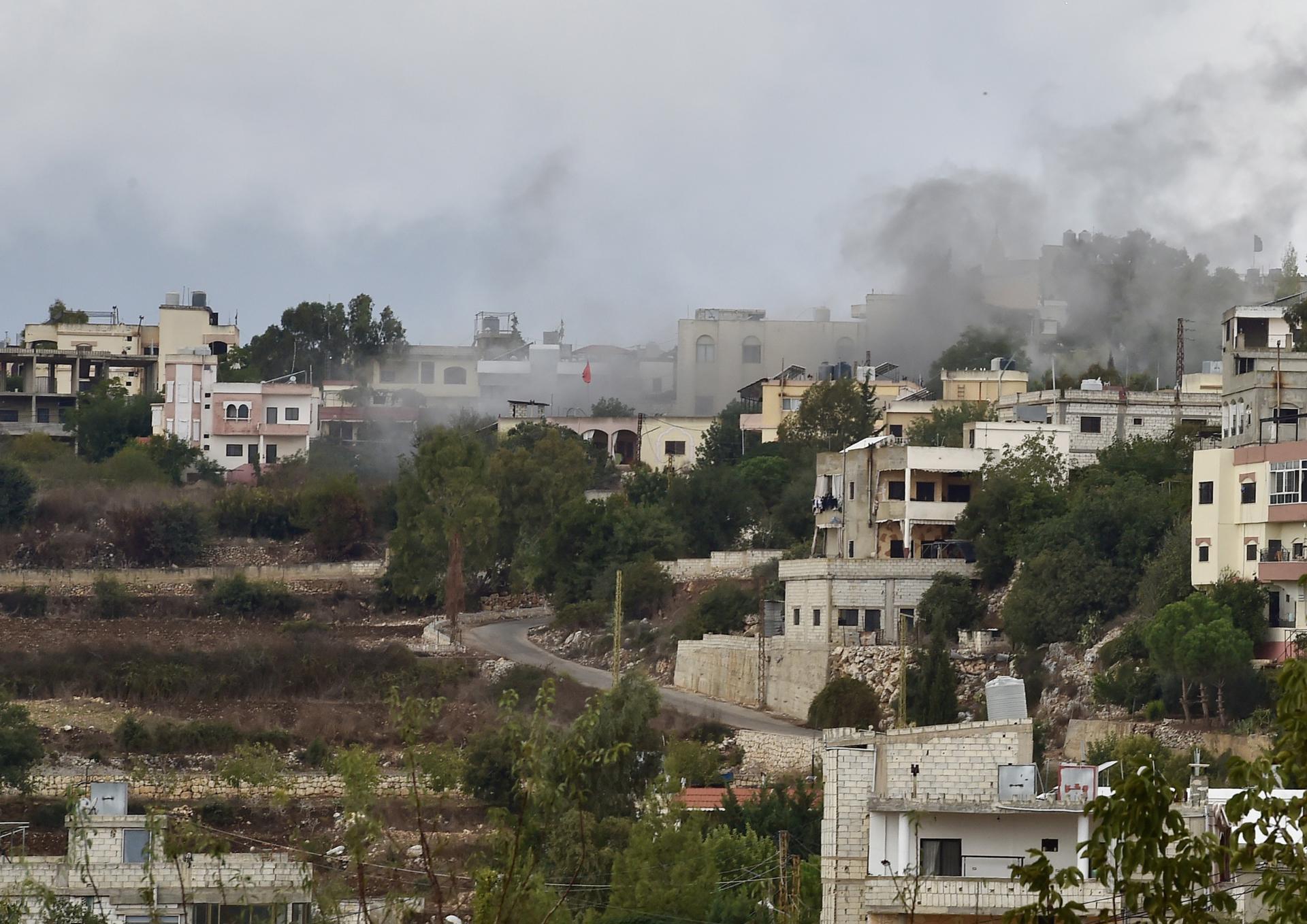Smoke rises after Israeli army shelling on Ayta ash-Shab village, near the Lebanese-Israeli border, Lebanon, 15 October 2023. EFE/EPA/WAEL HAMZEH