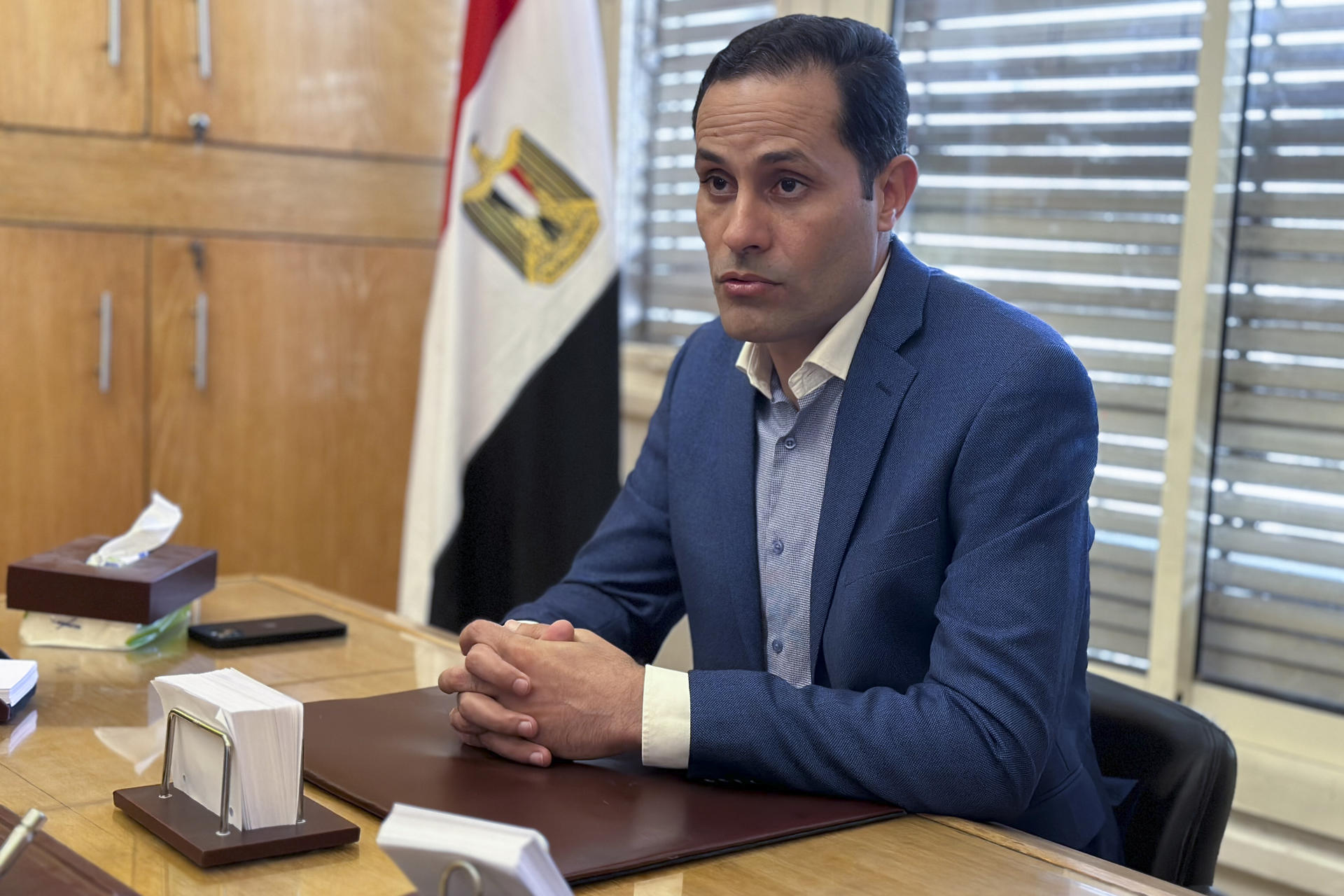 File photo of Ahmed Tantawy, a former MP and presidential hopeful in the Egyptian elections scheduled for 2024, in an interview with EFE at his office located in downtown Cairo, Egypt, 28 June 2023. EFE/Aya Ragheb