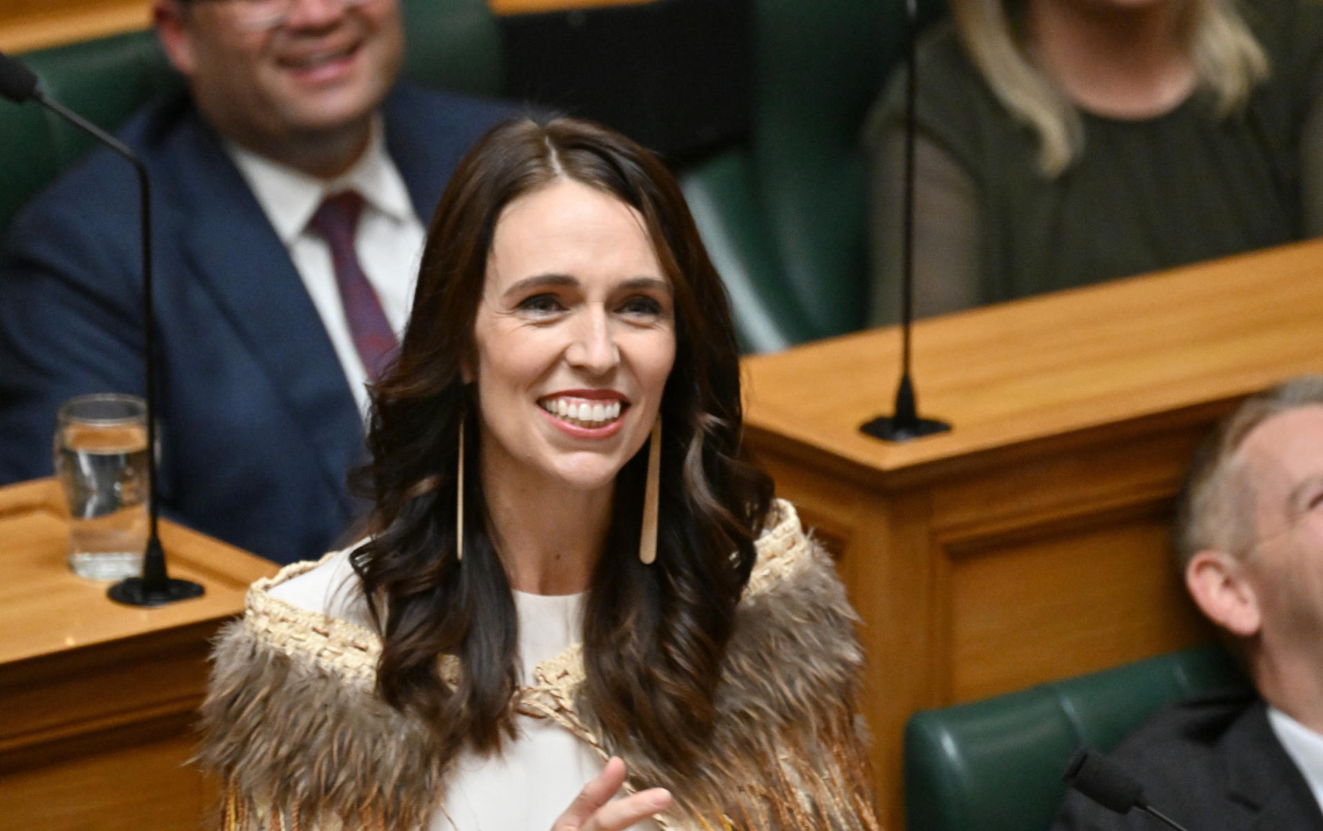 Former New Zealand's Prime Minister Jacinda Ardern delivers her valedictory speech at Parliament House in Wellington, New Zealand, 05 April 2023. EFE-EPA FILE/MASANORI UDAGAWA AUSTRALIA AND NEW ZEALAND OUT