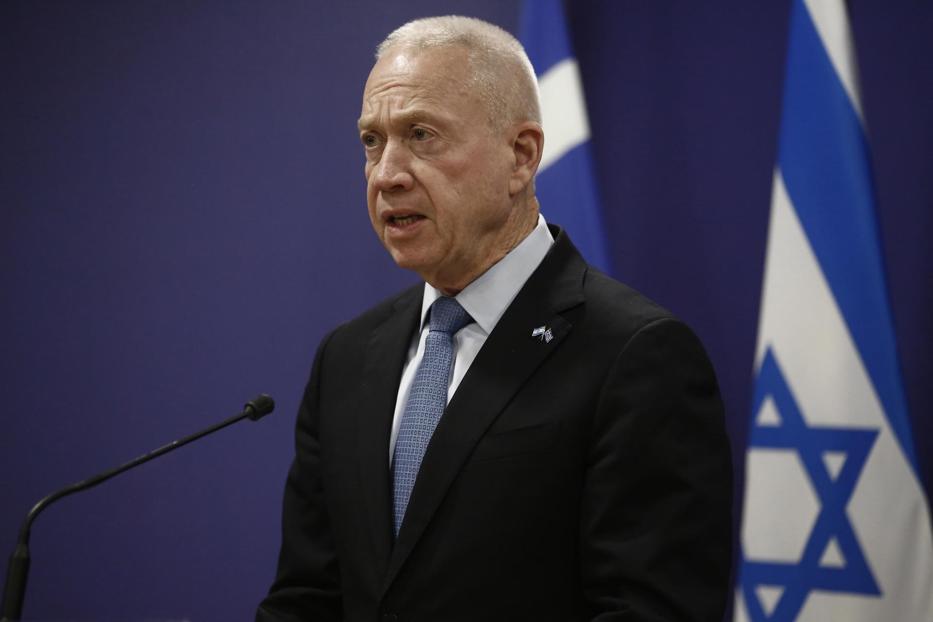 File photo of Israel's Defence Minister Yoav Gallant in Athens, Greece, 4 May 2023. EFE/EPA/YANNIS KOLESIDIS
