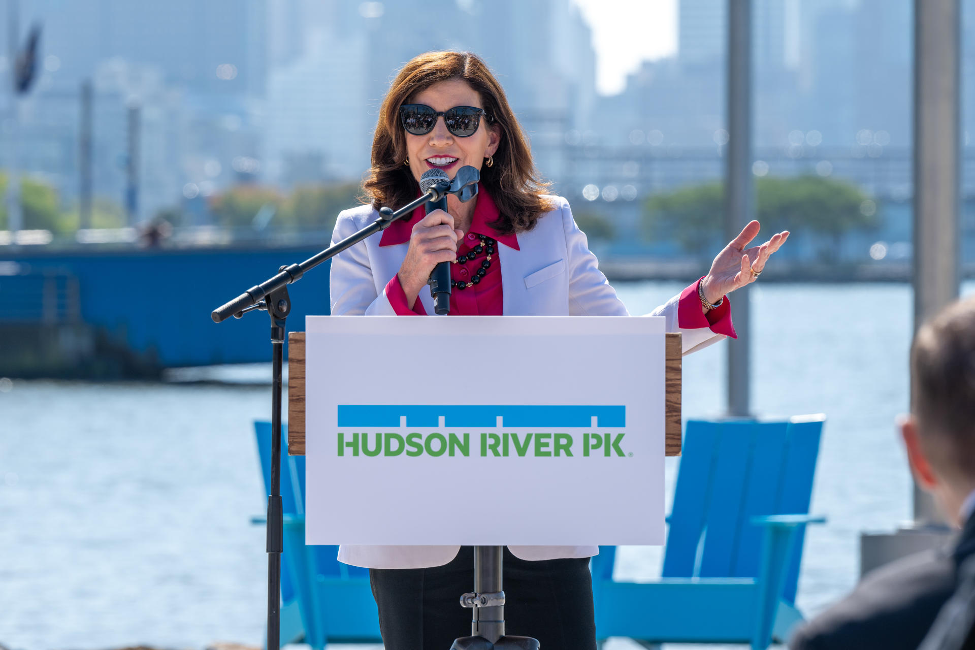 USA9300. NUEVA YORK (NY, EEUU), 02/10/2023.- Photo provided today by the New York Governor's Office showing Governor Kathy Hochul during the dedication of the Gansevoort Peninsula in Hudson River Park, New York (USA). EFE/Governor's Office of New York / Darren McGee /EDITORIAL USE ONLY / NO SALES / ONLY AVAILABLE TO ILLUSTRATE THE NEWS IT ACCOMPANIES /CREDIT REQUIRED
