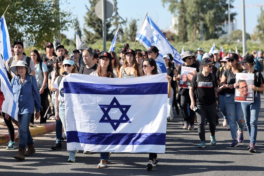 Marcha en Israel por los rehenes capturados por Hamás