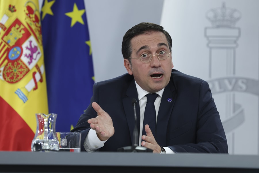 El ministro de Exteriores, José Manuel Albares, que ha dicho a Israel que sus acusaciones sobre las palabras de Sánchez son "falsas e inaceptables"