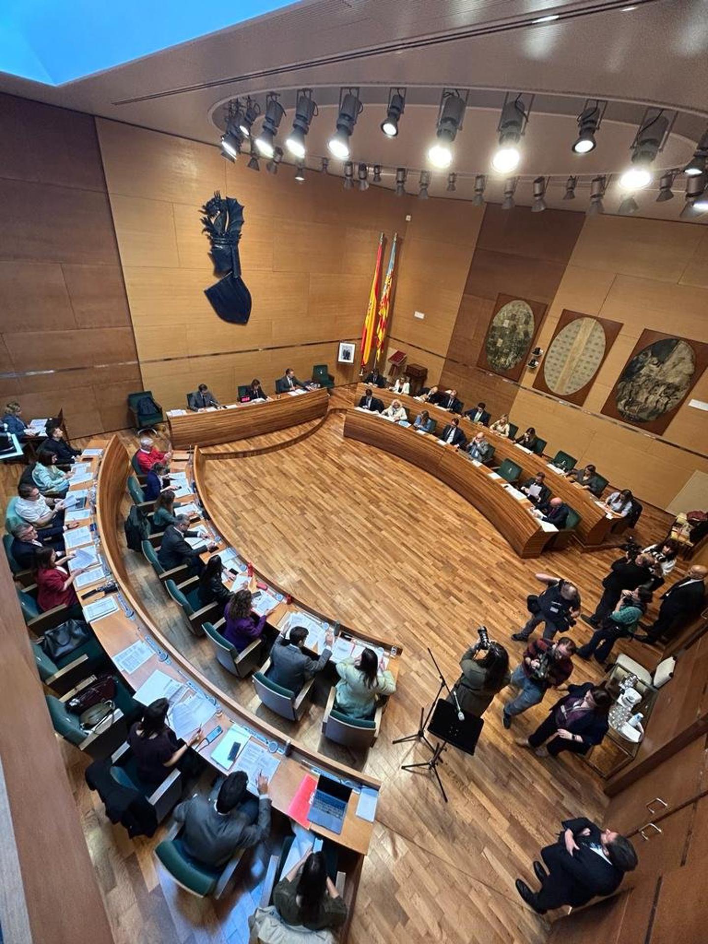 Momento del pleno, en una imagen compartida por el Ayuntamiento de València.