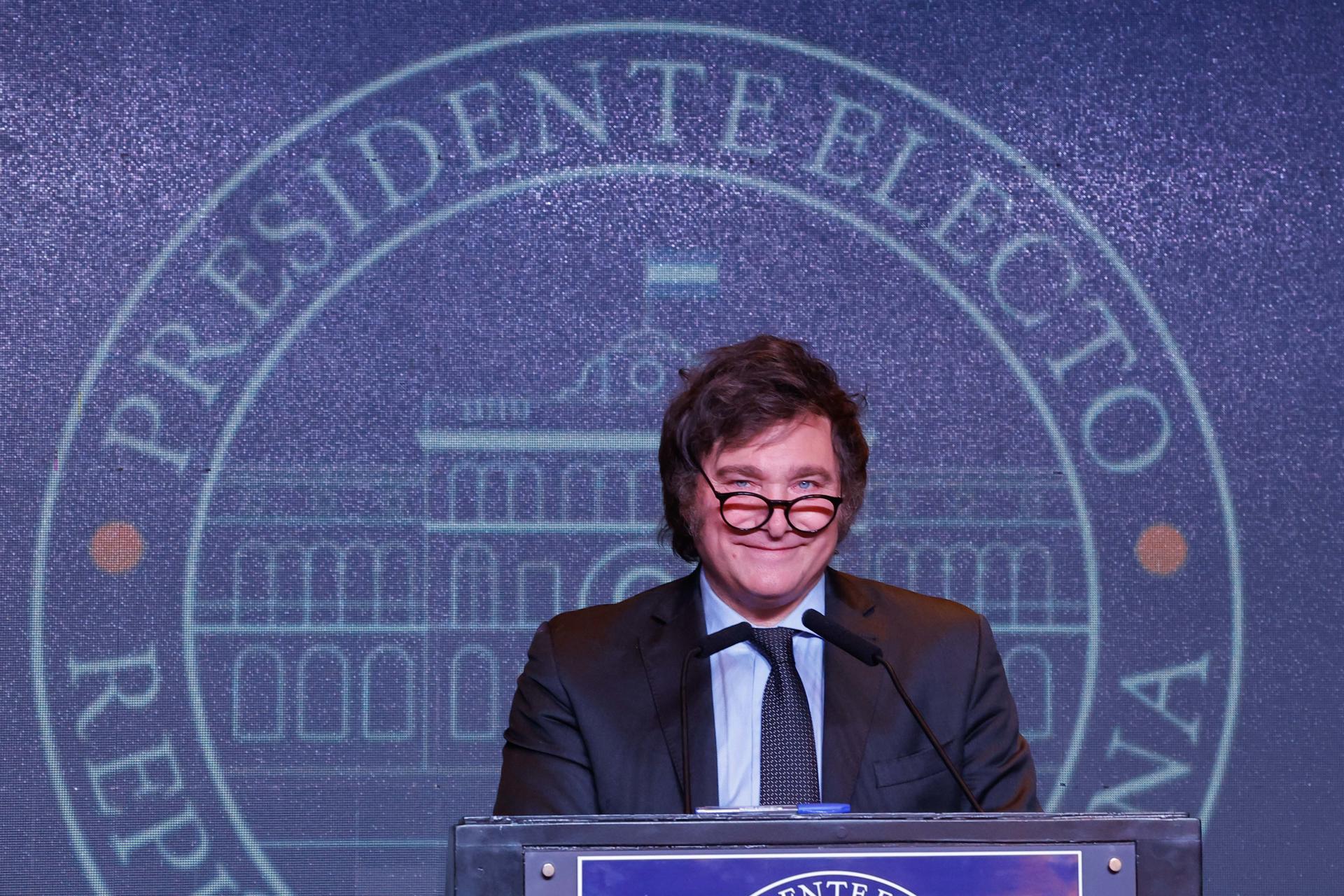 Foto de archivo del presidente electo de Argentina, Javier Milei. EFE/ Juan Ignacio Roncoroni