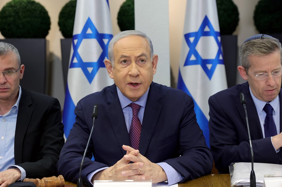 El primer ministro israelí, Benjamin Netanyahu,en Jerusalén hoy