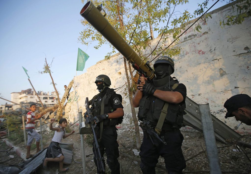 Vista de miembros de las brigadas de Ezzeldin Al-Qassam, brazo armado de Hamás, en una fotografía de archivo. EFE/ Mohammed Saber