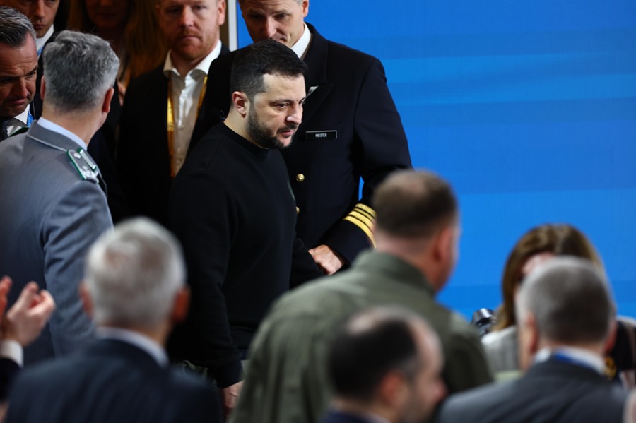 El presidente de Ucrania, Volodímir Zelenski, hoy en la Conferencia de Seguiridad de Múnich.