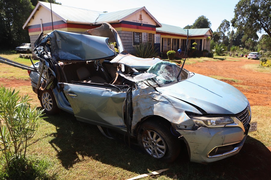 El coche accidentado que conducía Kelvin Kiptum