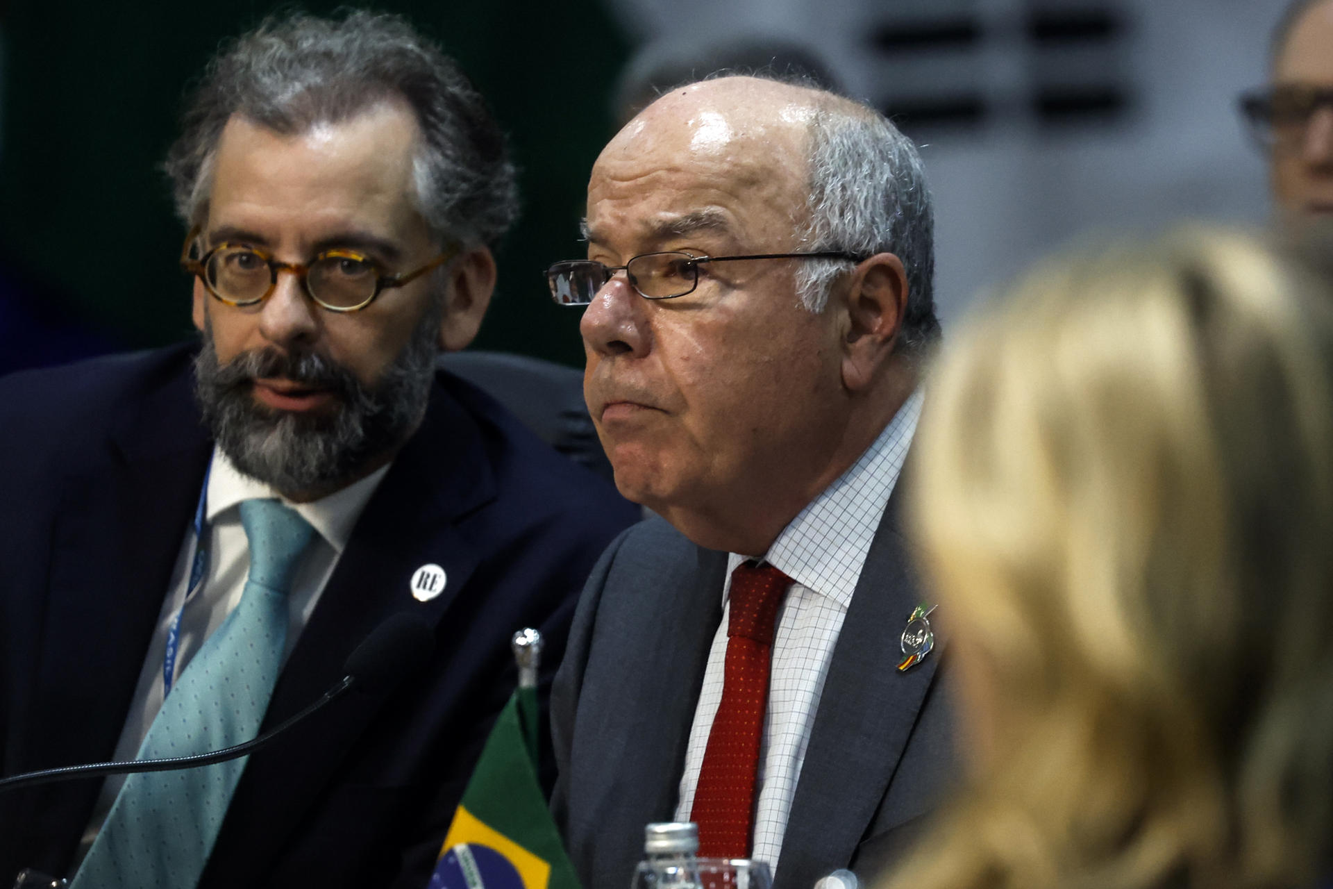 El canciller brasileño, Mauro Vieira, preside la inauguración de la reunión de ministros de Exteriores del G20, el 21 de febrero de 2024, en Río de Janeiro (Brasil). EFE/ Antonio Lacerda