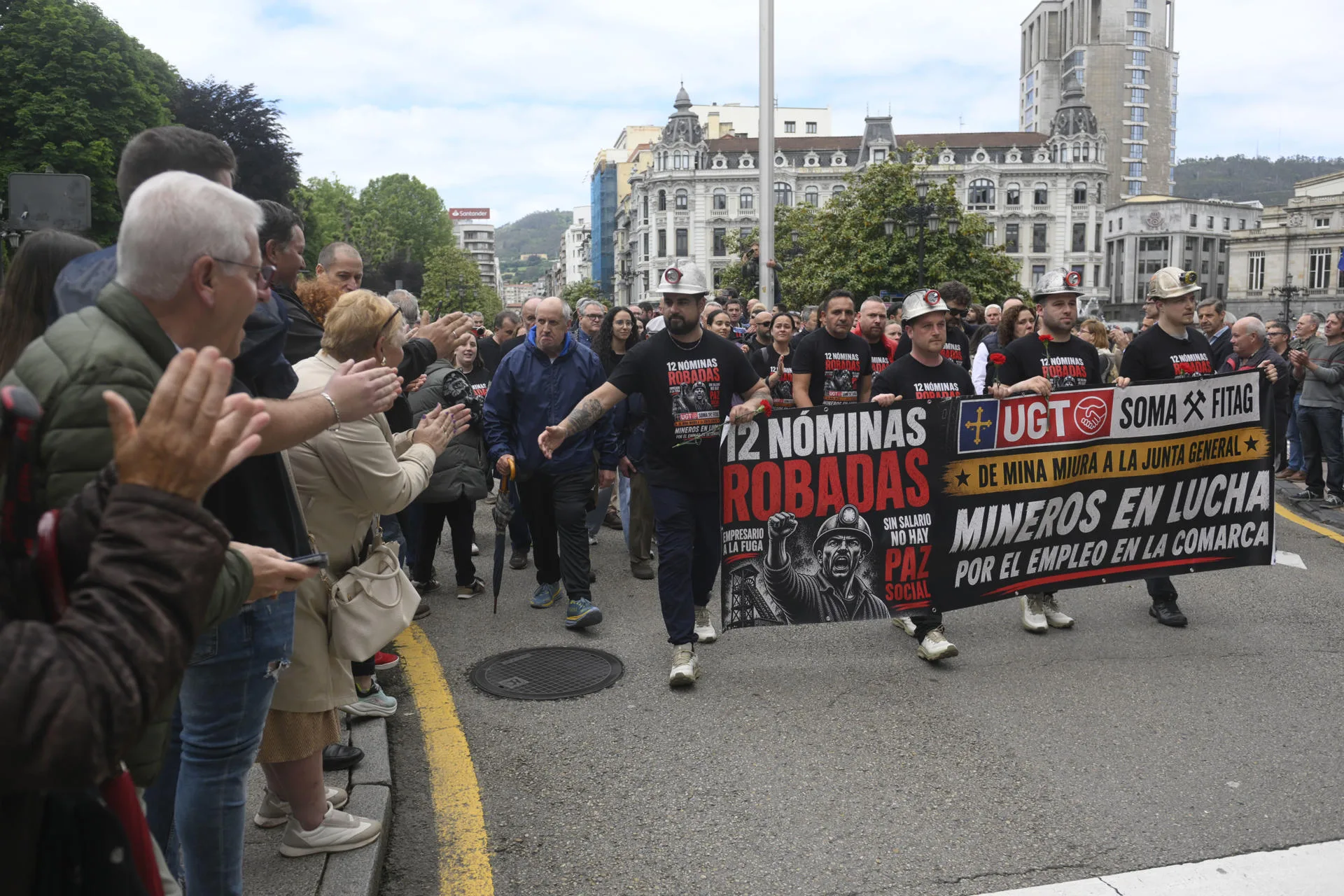 Los mineros de Mina Miura llegan a Oviedo con su reivindicación